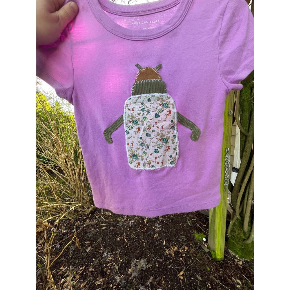 Small American Eagle Upcycled Bug Insect Shirt - image 6